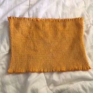yellow velvet tube top